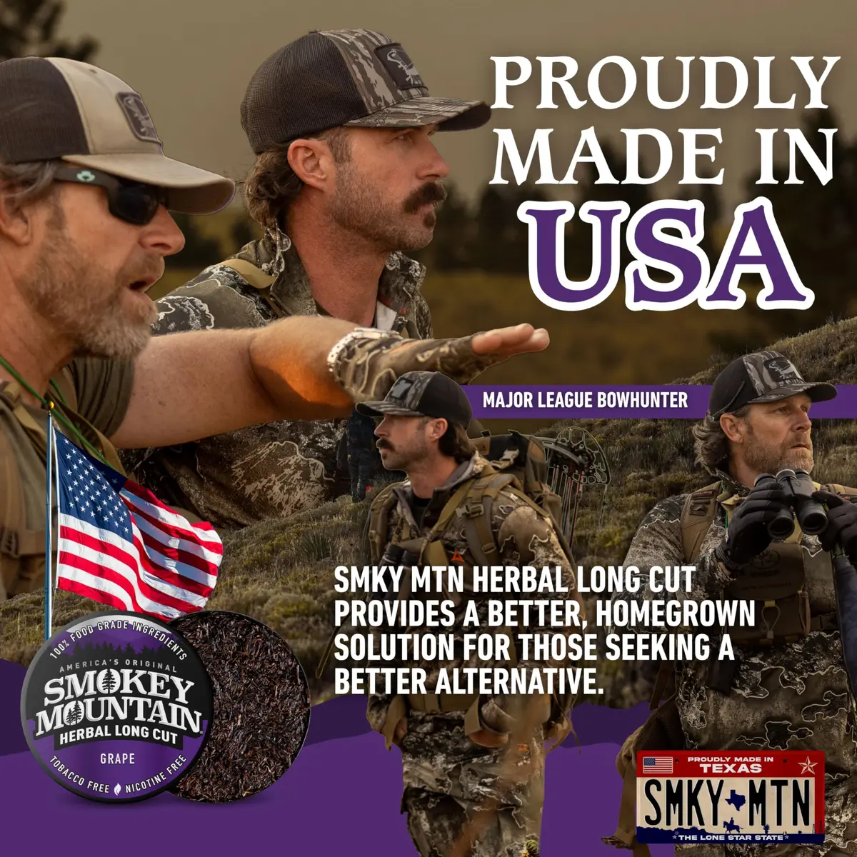 Smokey Mountain Herbal Long Cut Grape, 5 Can Box | Tobacco-Free Nicotine-Free Herbal Snuff - view 7