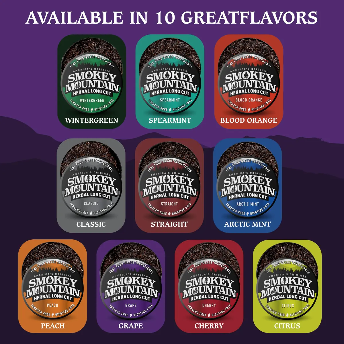 Smokey Mountain Herbal Long Cut Grape, 5 Can Box | Tobacco-Free Nicotine-Free Herbal Snuff - view 8