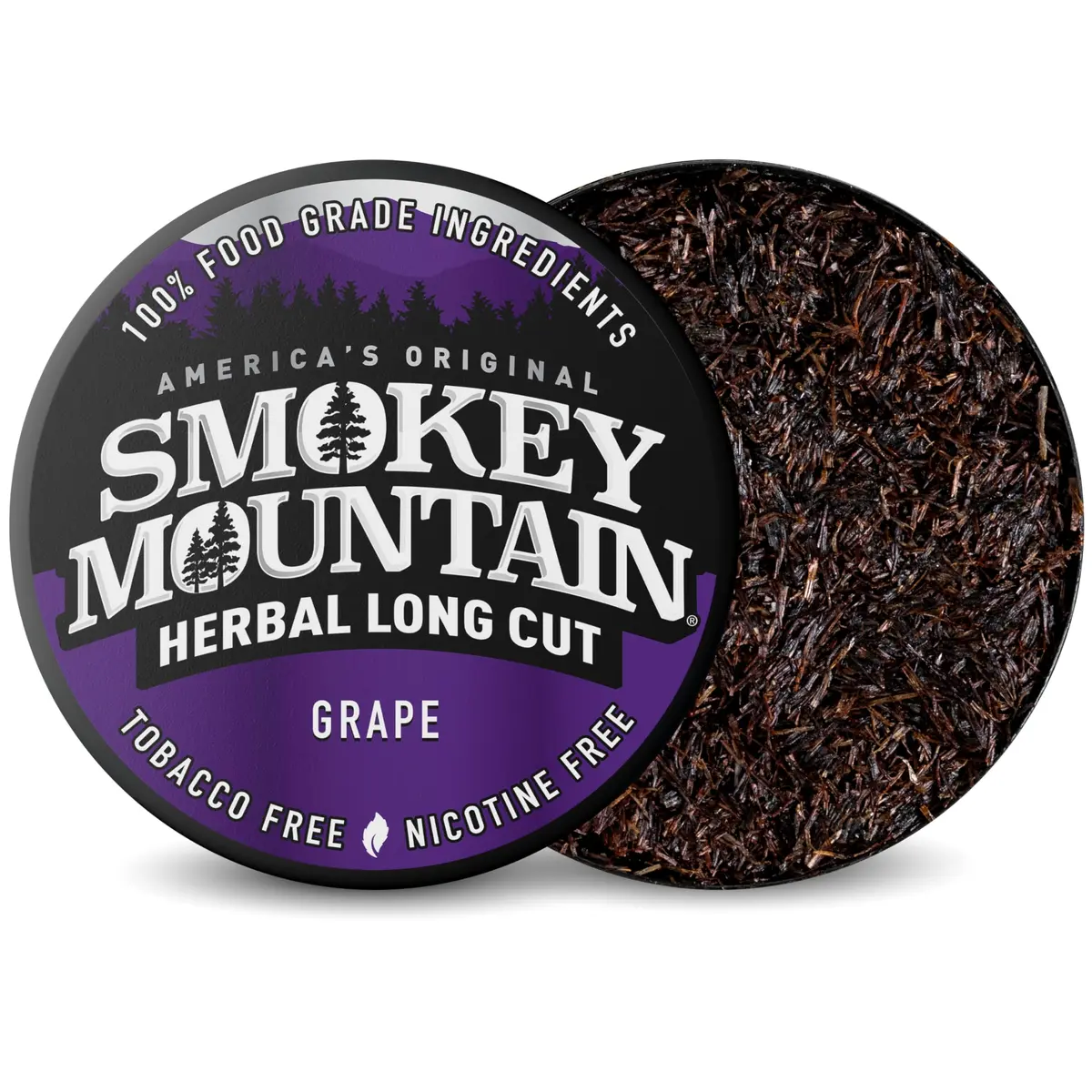 Smokey Mountain Herbal Long Cut Grape, 5 Can Box | Tobacco-Free Nicotine-Free Herbal Snuff - view 2