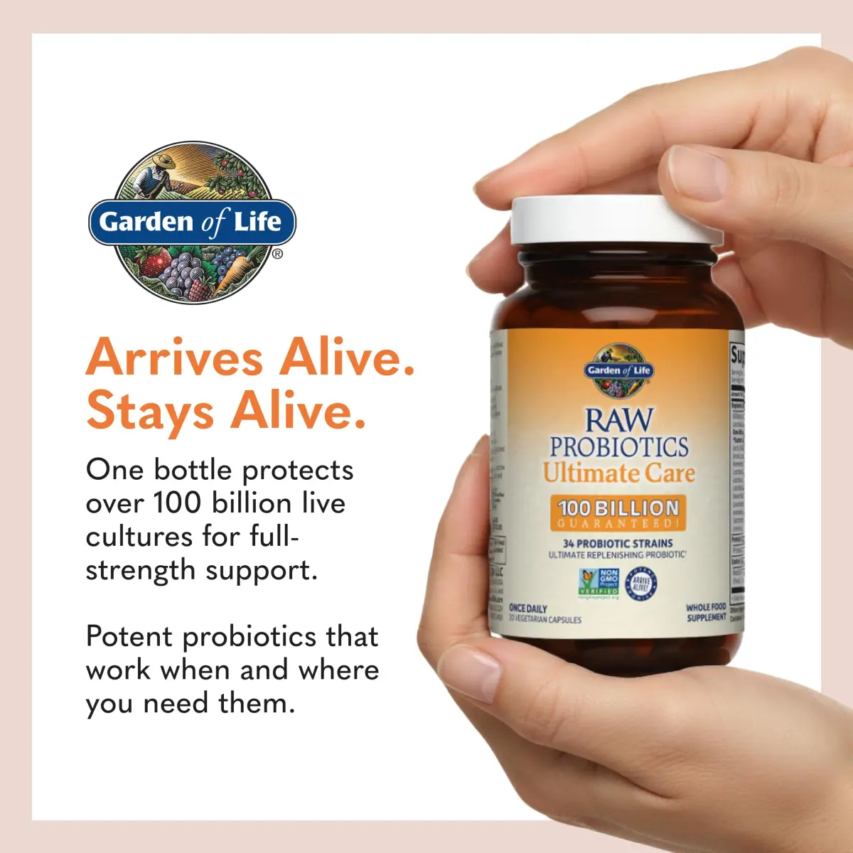 Garden of Life Raw Probiotics Ultimate Care 30 Vegetarian Capsules | 100 Billion CFU Probiotic for Gut Health - view 7