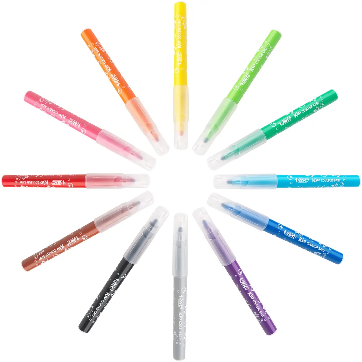 BIC Kids Kid Couleur Baby Colouring Pens 12 Pack | Ultra-Washable, Vibrant & Safe for 1+ - view 3