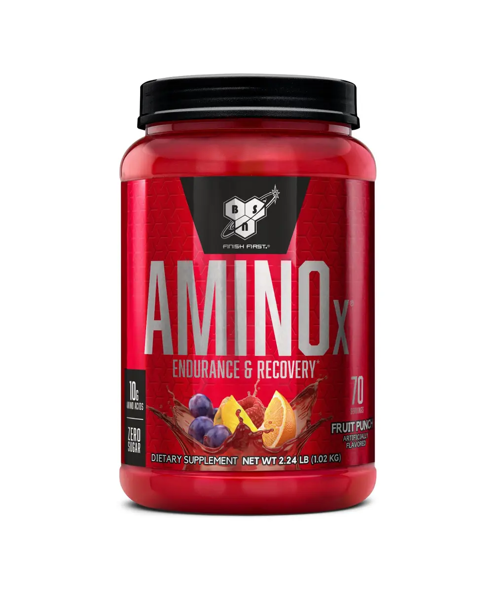 BSN Amino X Recovery Powder with BCAAs, Fruit Punch, 1kg (35.84oz) | Stimulant-Free Muscle Recovery & Endurance Support - main product image