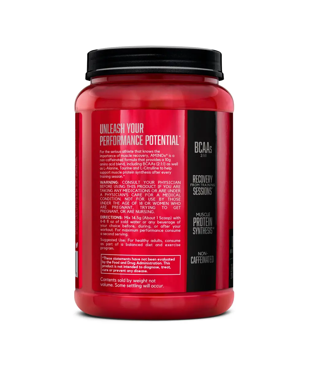 BSN Amino X Recovery Powder with BCAAs, Fruit Punch, 1kg (35.84oz) | Stimulant-Free Muscle Recovery & Endurance Support - view 8