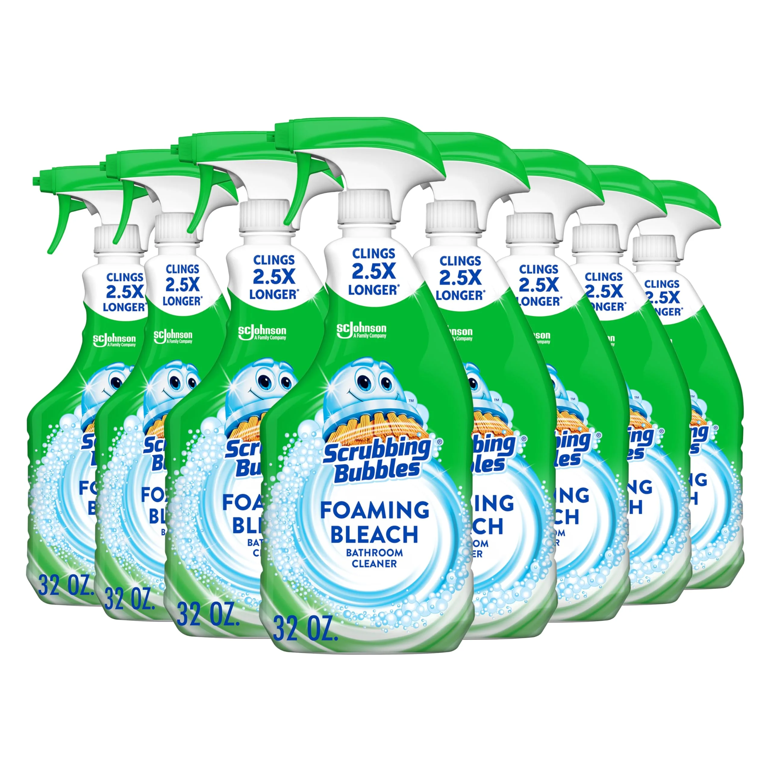 Scrubbing Bubbles Foaming Bleach Bathroom Cleaner Spray, 8 x 32oz Bottles | Deep Clean for Mold & Mildew - main product image