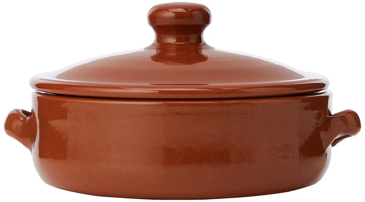 Amazing Cookware SB133 Natural Terracotta Deep Dish with Lid (15cm Diameter, 5cm Depth) | Versatile Oven & Microwave Safe - main product image