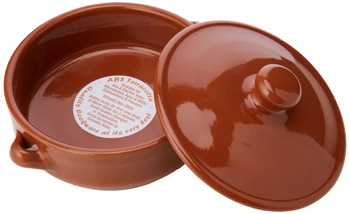 Amazing Cookware SB133 Natural Terracotta Deep Dish with Lid (15cm Diameter, 5cm Depth) | Versatile Oven & Microwave Safe - view 3