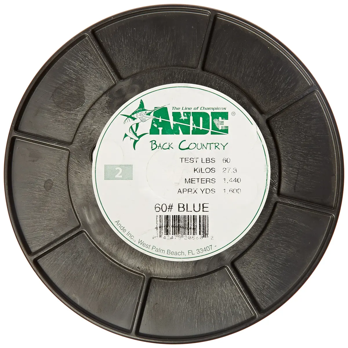 ANDE Back Country Monofilament 60-Pound Test | Clear Finish, 60 lb, 2 lb spool for light tackle reels - main product image