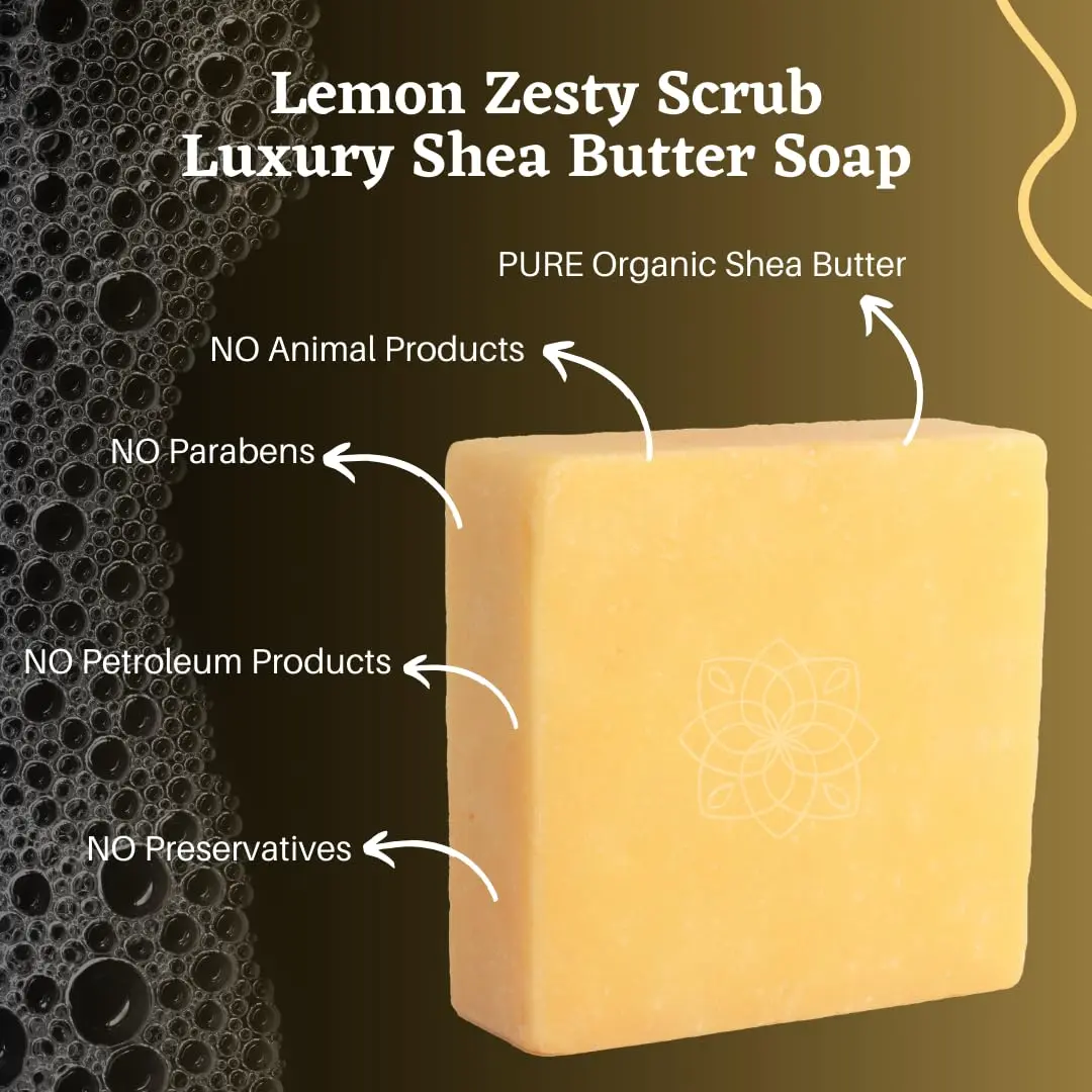 Majestic Lather Lemon Handmade Bar Soap for Face & Body | Gentle Exfoliating & Moisturizing - view 5