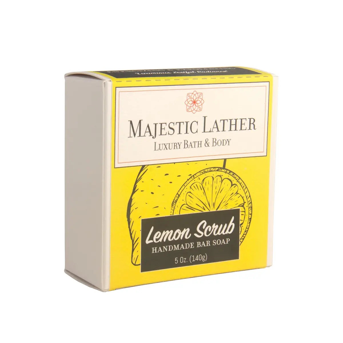 Majestic Lather Lemon Handmade Bar Soap for Face & Body | Gentle Exfoliating & Moisturizing - view 2