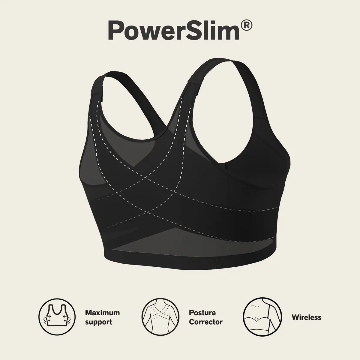Leonisa Women's Posture Corrector Wireless Back Support Bra, 36C | Supportive & Comfortable - view 5