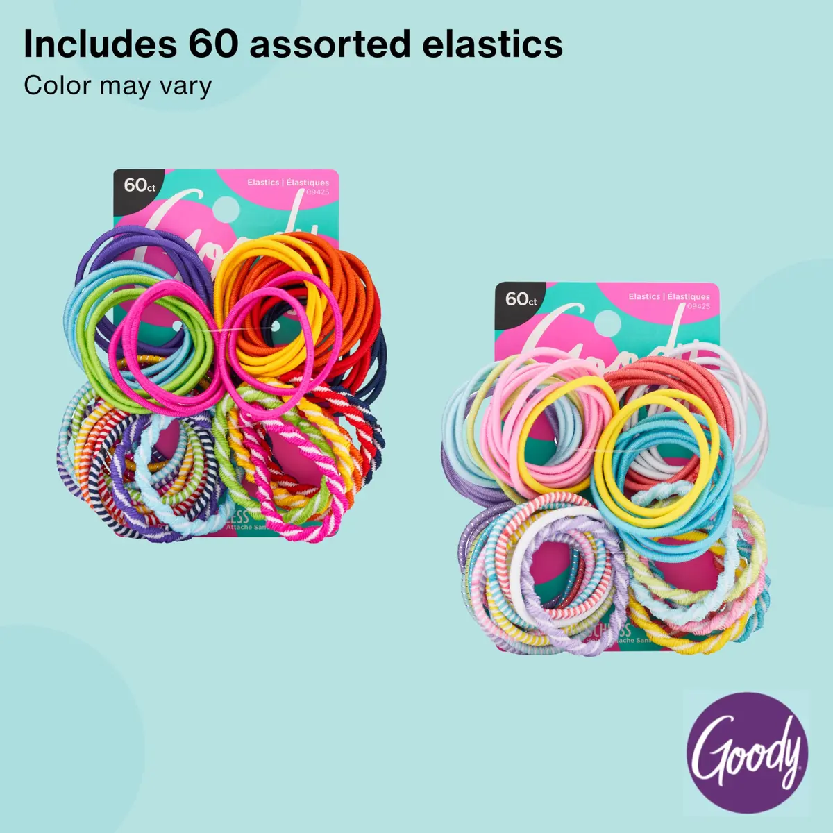 Goody Kids Ouchless Elastic Hair Ties 60 Ct Assorted Colors | Gentle Hold for Fine to Medium Hair - view 5