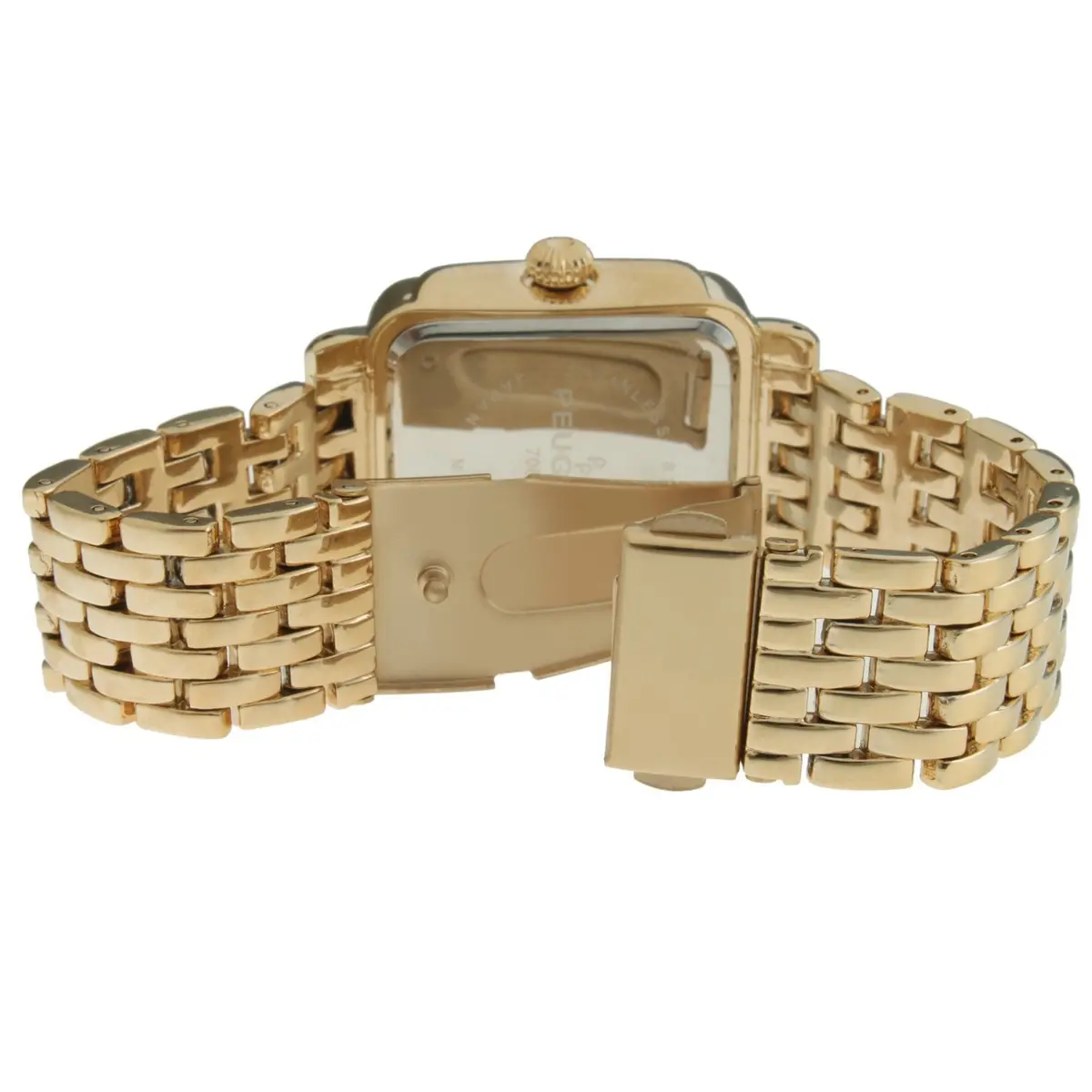 Peugeot Women's Rectangle Crystal Bezel Roman Numeral Bracelet Watch | Elegant Mother-of-Pearl Dial (30mm) for Women - view 3