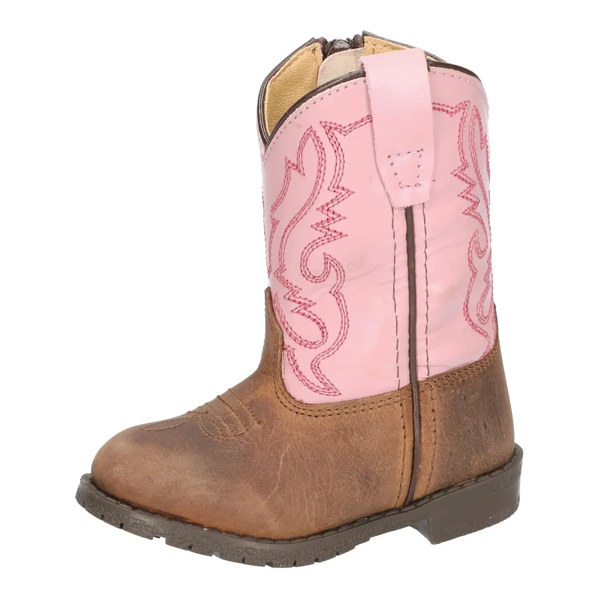 Smoky Mountain Boots Toddler Hopalong Boot, Brown Distress/Pink, 7 | Western Style for Active Toddlers - main product image