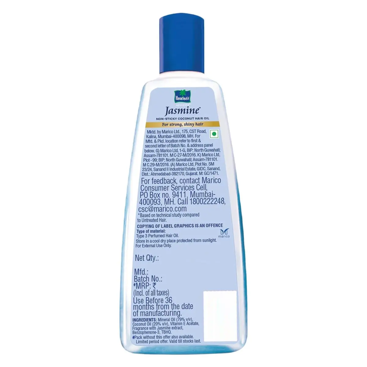 Parachute Advansed Jasmine Enriched Coconut Hair Oil 300ml (10.1 Fl Oz) | Nourishes Scalp, Strengthens Hair - view 7