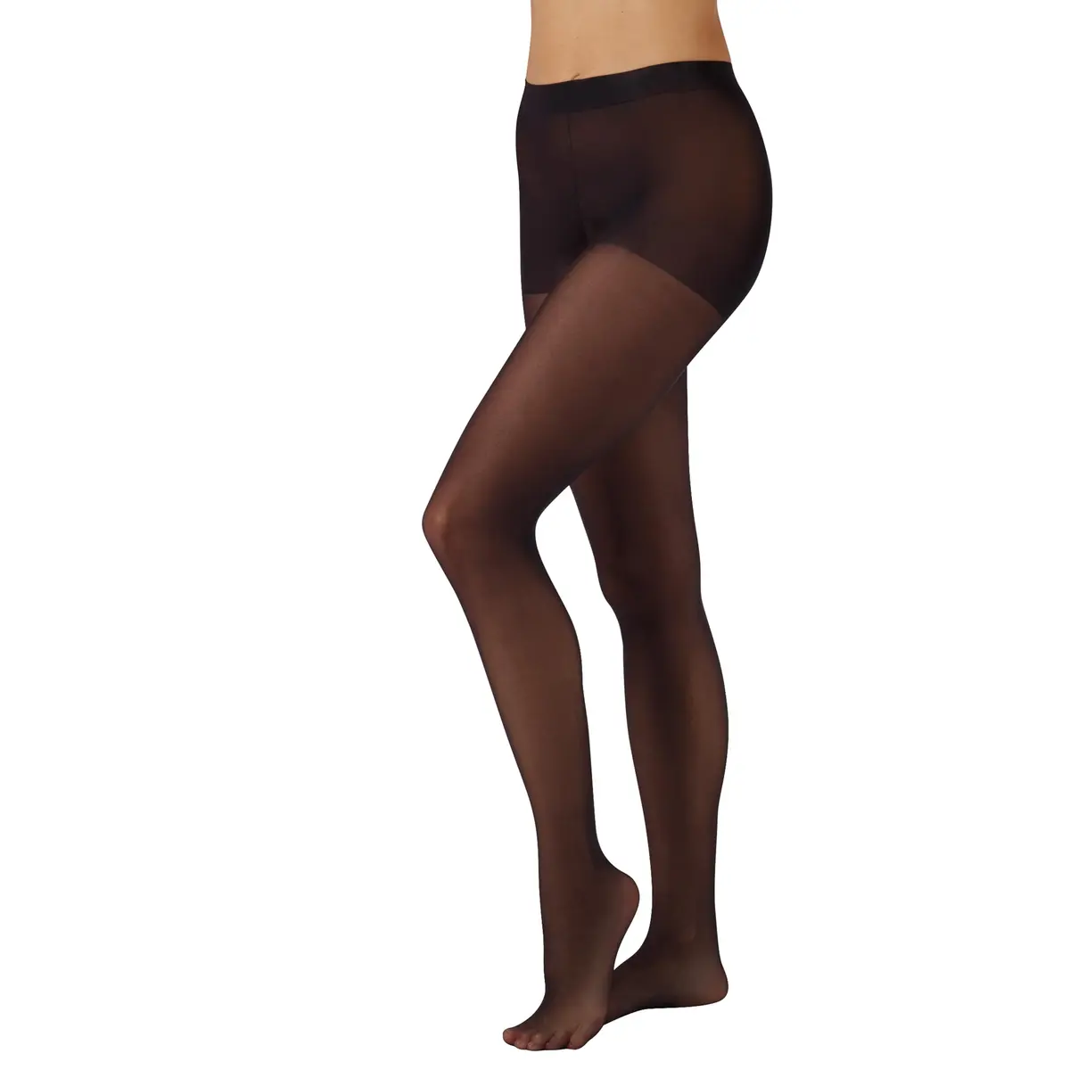 L'eggs Casual Women's Seasonless Tights for Year Round Wear | Sheer Toe, Black, Medium - main product image