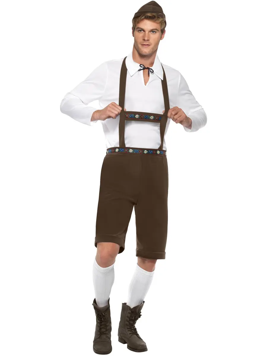 Smiffys Bavarian Man Costume, Brown, L - US Size 42"-44" | Bavarian Dress for Men - main product image