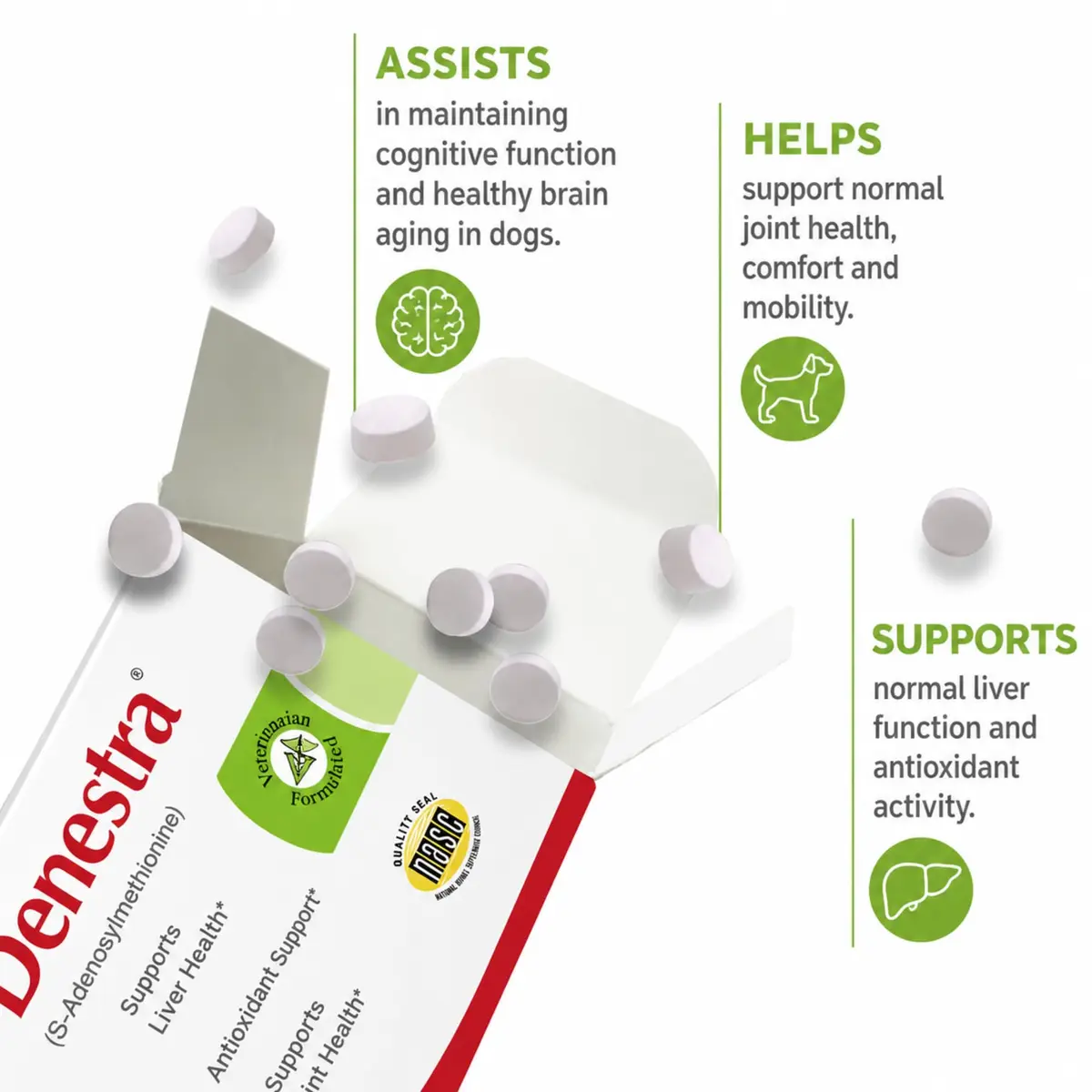 Denestra S-Adenosyl-L-Methionine 400 mg for Dogs | Liver, Joint & Brain Support - view 2