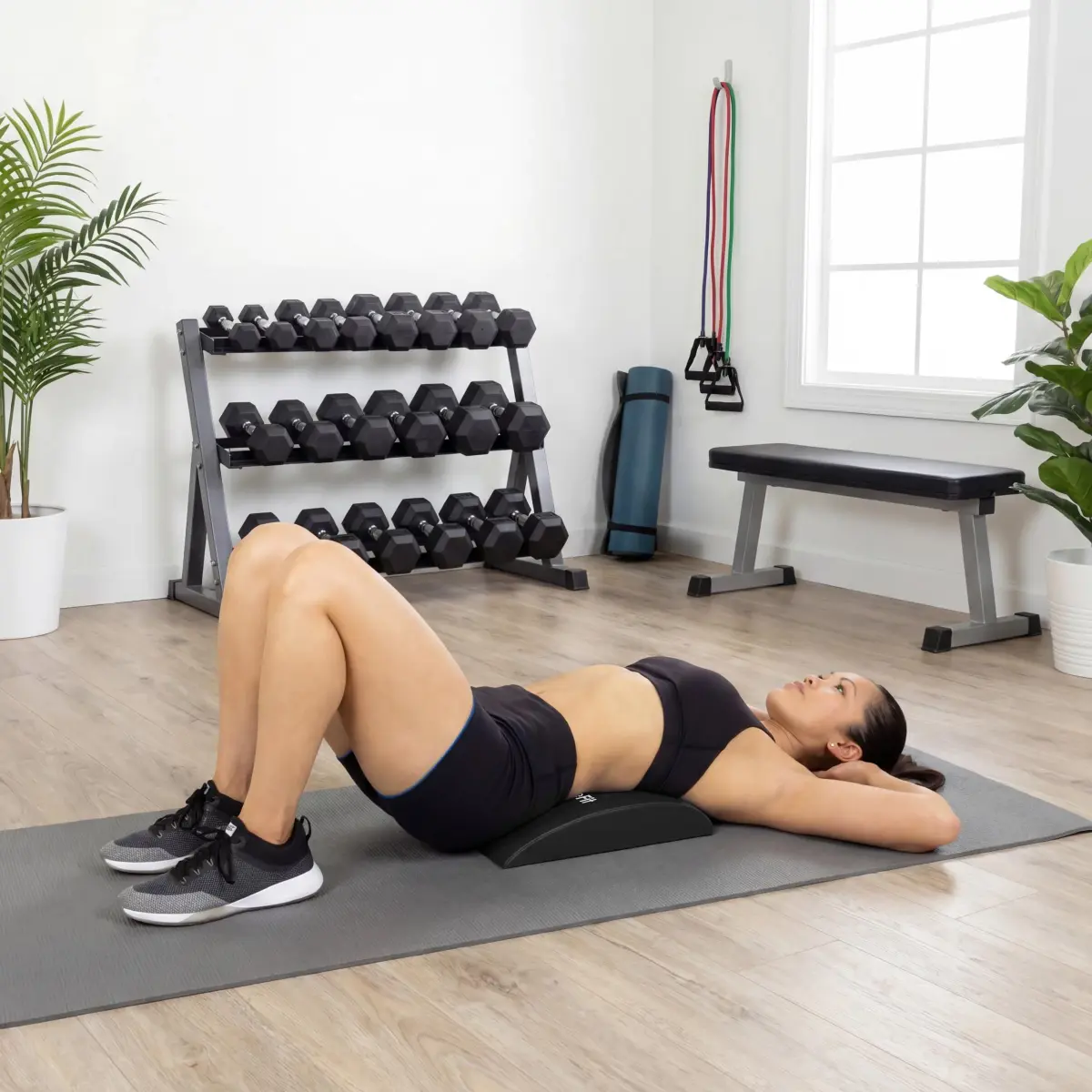 ProsourceFit Black Abdominal Mat 38cm (15") x 30cm (12") x 6.35cm (2.5") | High Density Core Trainer for Workouts - view 5