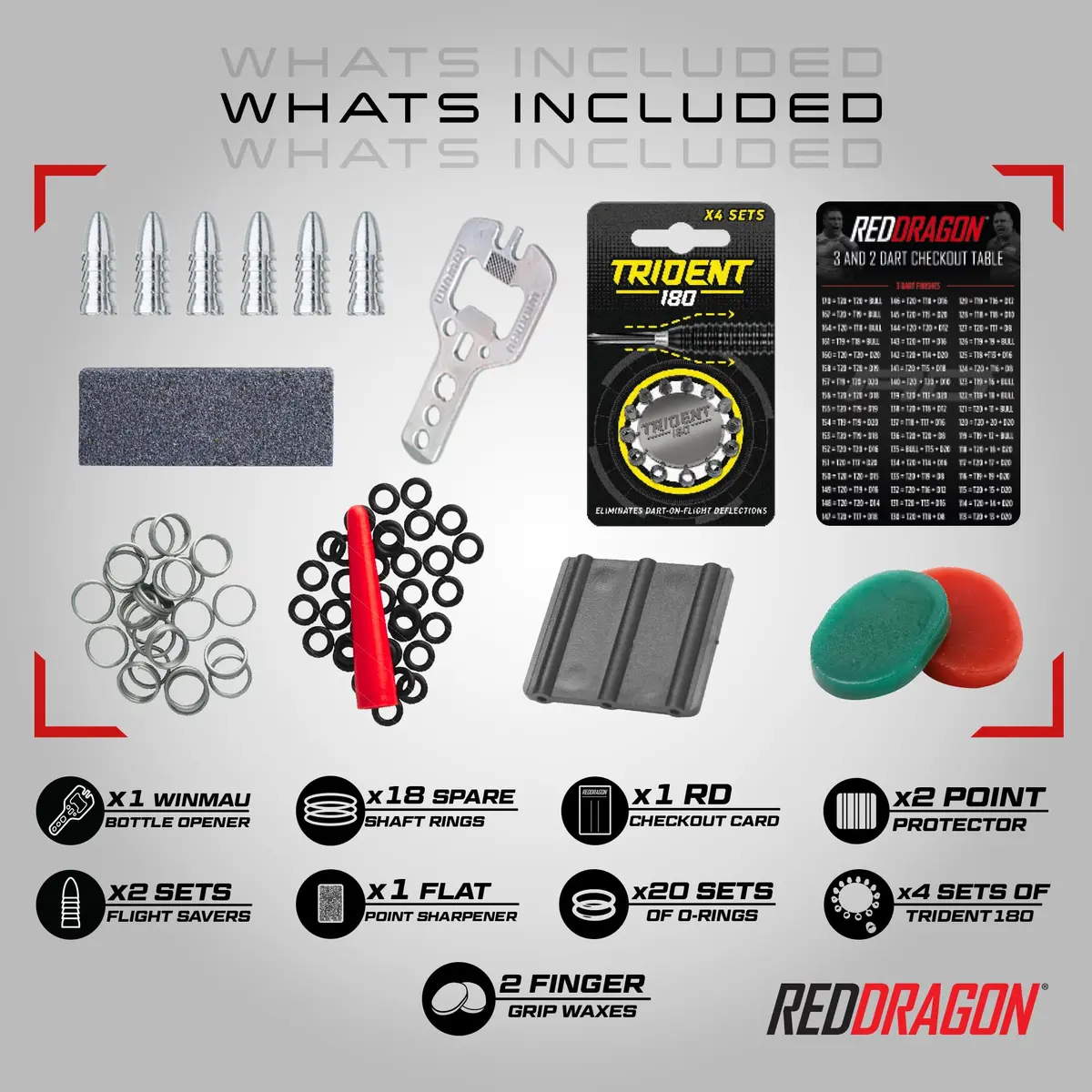 RED DRAGON Professional Darts Accessories Kit - 200+ Pieces | Multi-Coloured Nylon - view 2