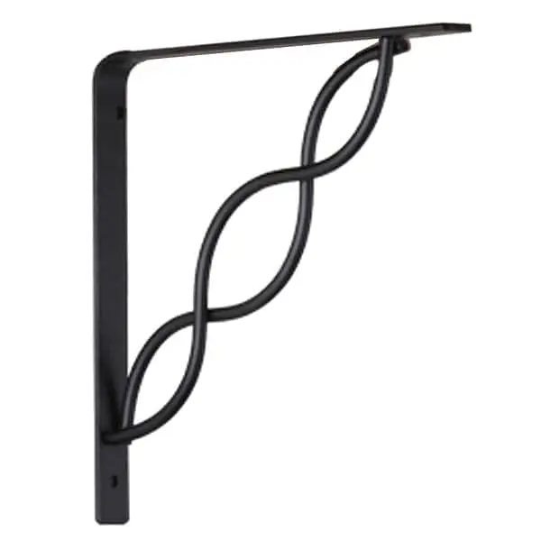 Knape & Vogt Black Shelf Bracket 8-inch | Elegant Scroll Style Support for Shelves - view 3