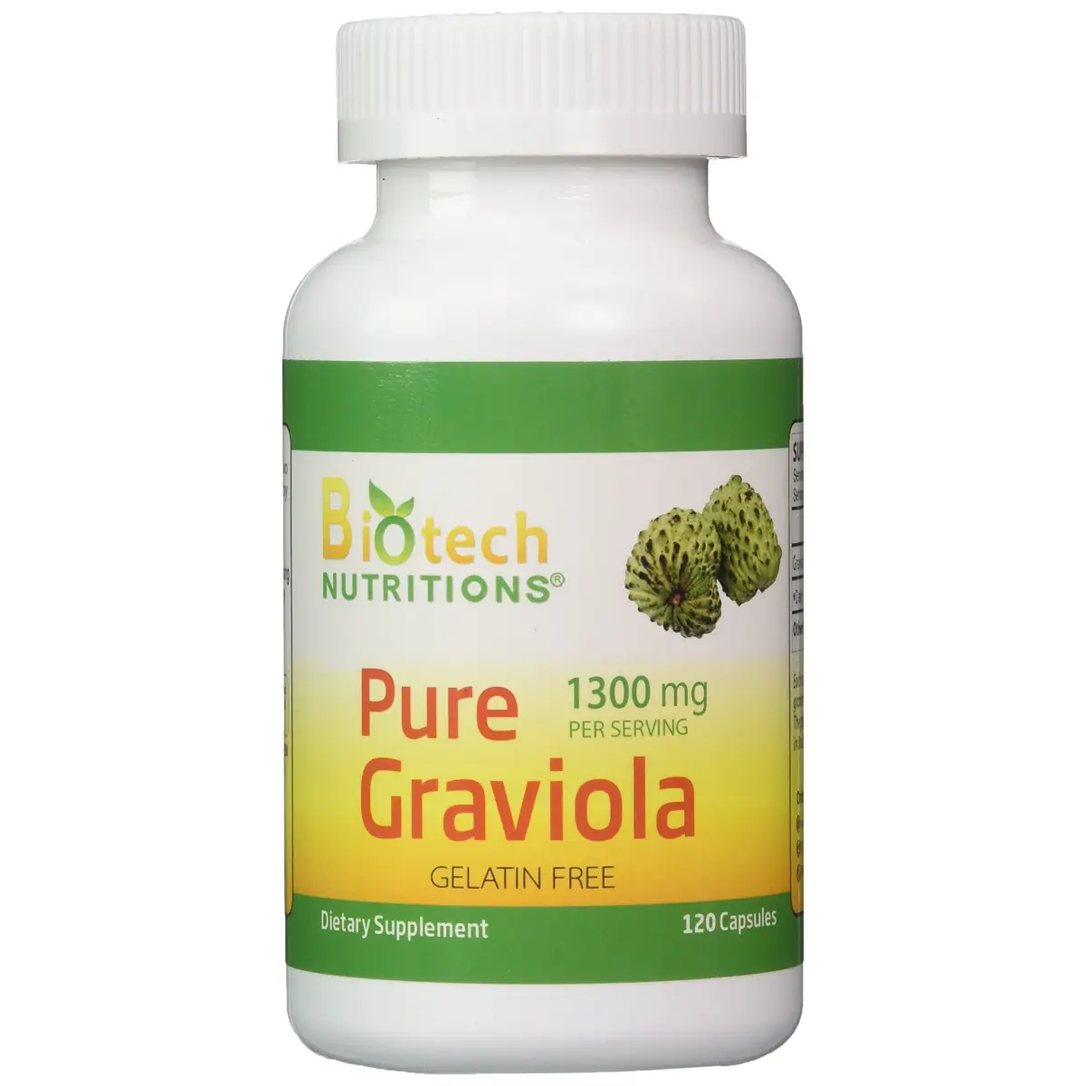 Biotech Nutritions Graviola Capsules 1300mg (120 Count) - main product image
