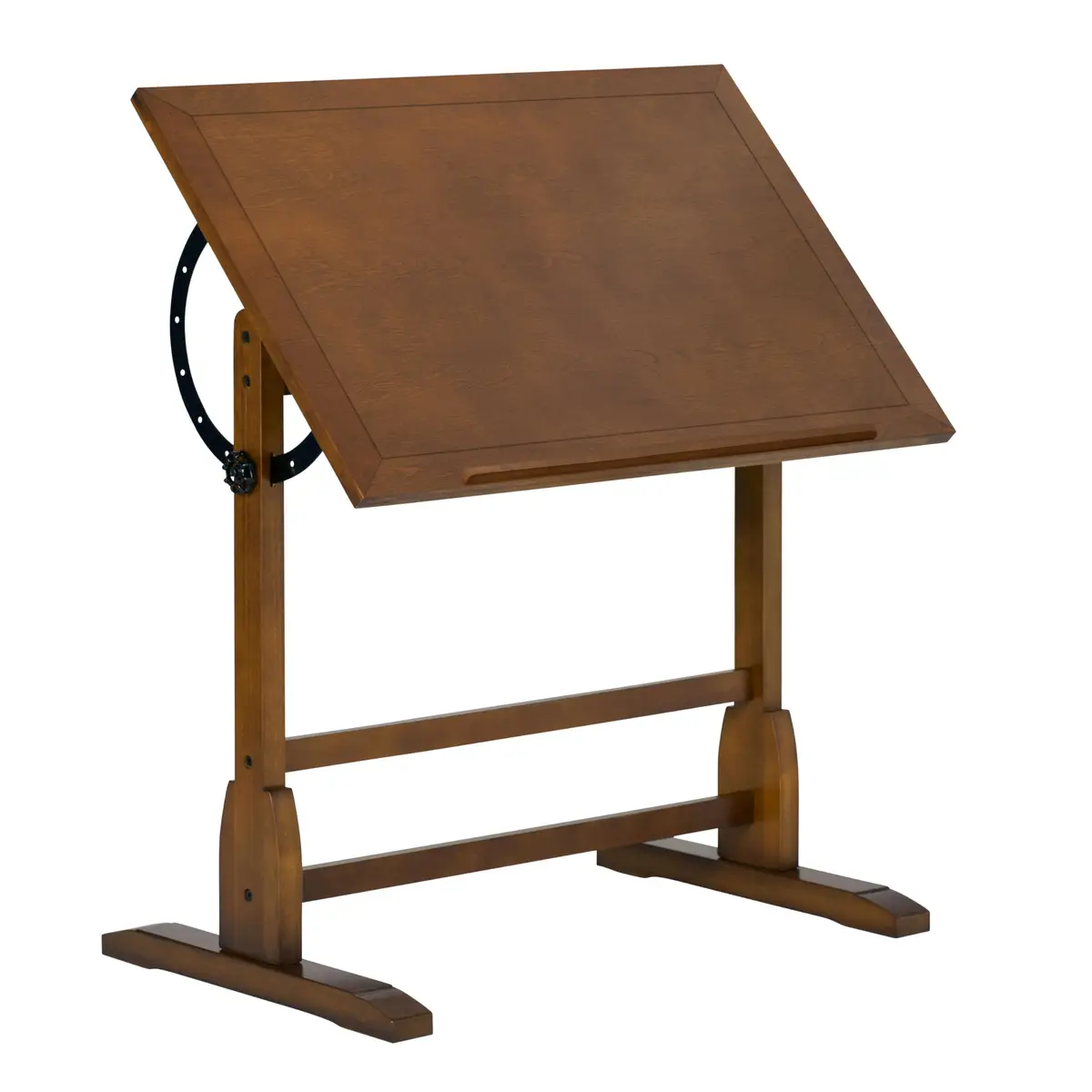 SD STUDIO DESIGNS Vintage Rustic Oak Drafting Table | Adjustable Craft & Studio Desk - main product image