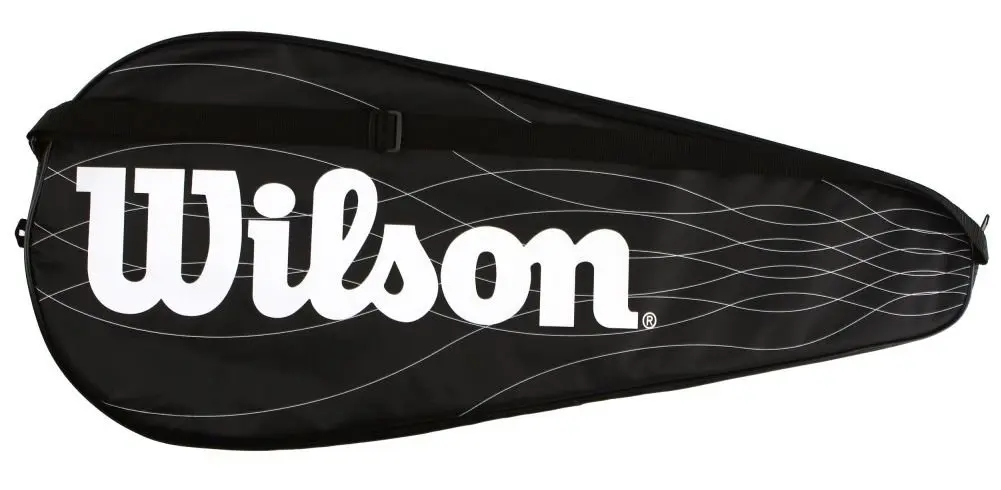 Wilson Tennis Racket Cover for One | Black/White Polyester, Zipper, 27.3x13.4x2.4 inches - main product image