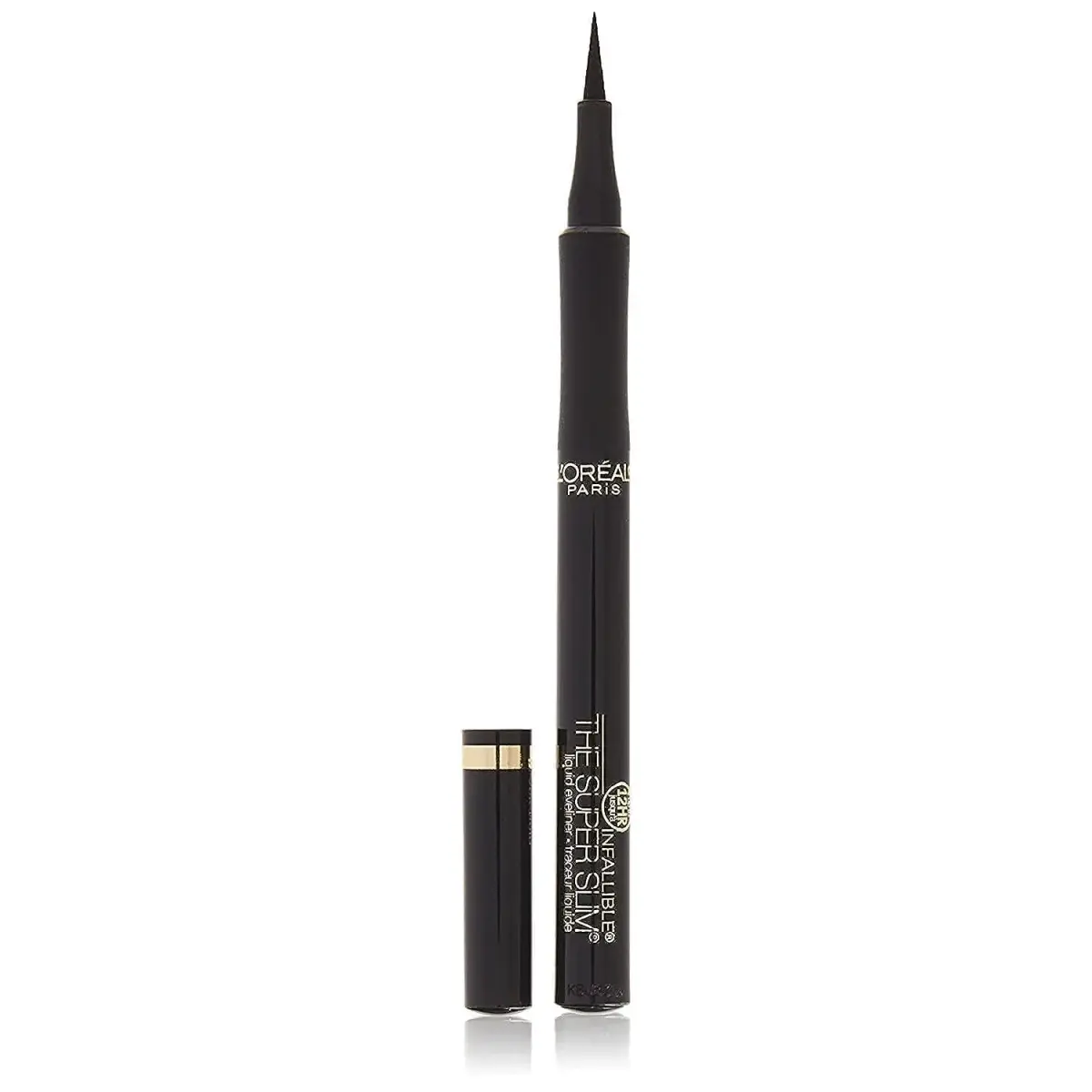 L'Oreal Paris Infallible Super Slim Liquid Eyeliner Black 0.034 fl oz (1 ml) | Ultra-Fine Felt Tip for Precise Lines - main product image