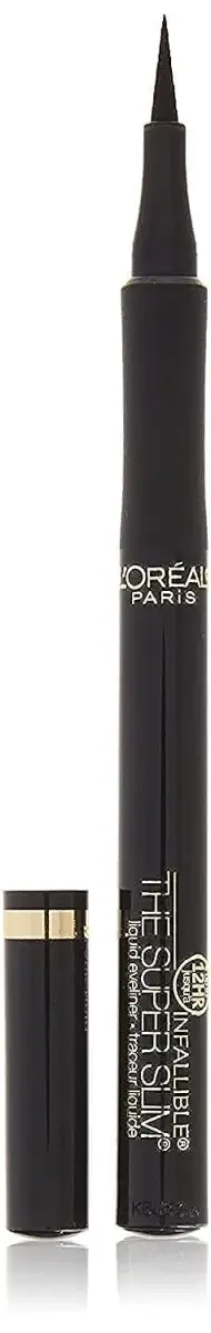 L'Oreal Paris Infallible Super Slim Liquid Eyeliner Black 0.034 fl oz (1 ml) | Ultra-Fine Felt Tip for Precise Lines - main product image
