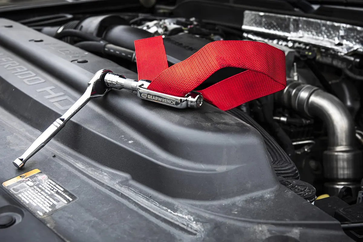 GEARWRENCH Heavy-Duty Oil Filter Strap Wrench 3/8" & 1/2" Drive | Up to 9" Diameter | Heavy Duty Nylon & Forged Steel - view 8