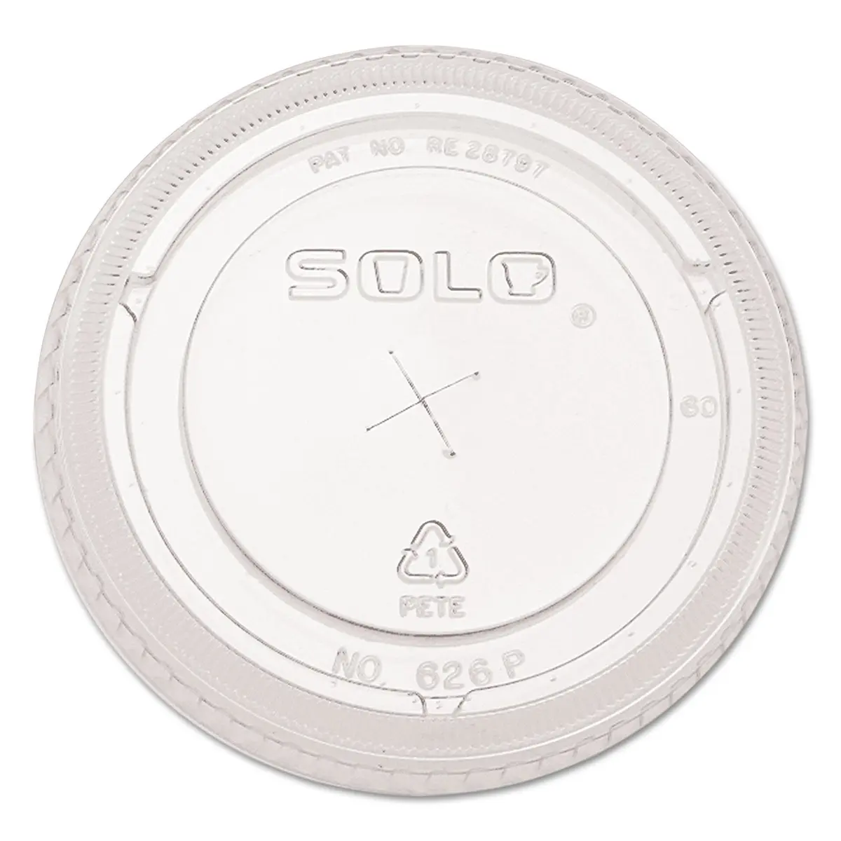 SOLO Straw-Slot Cold Cup Lids, Clear, 100/PK | Tight Fit & Stackable Design - main product image