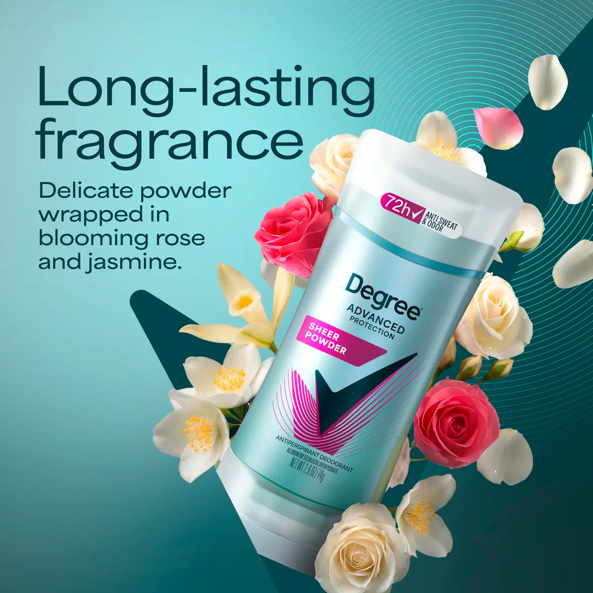 Degree Sheer Powder Advanced Protection Antiperspirant Deodorant for Women, 2.6 oz | 72-Hour Sweat & Odor Control, Body Heat Activated - view 4
