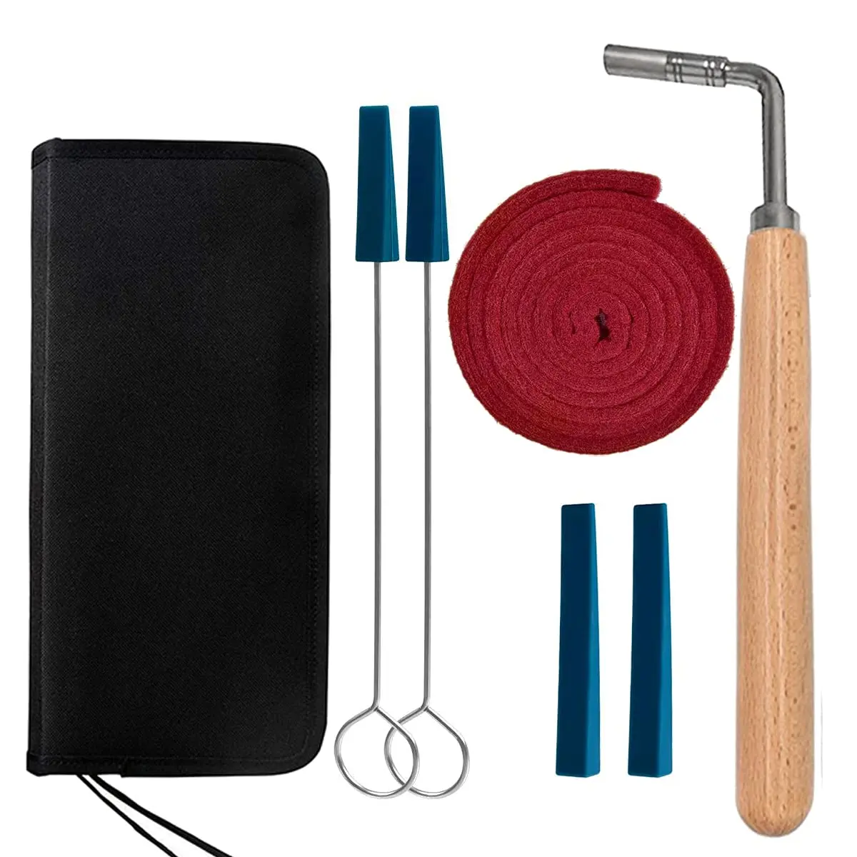 Ecloud Shop Piano Tuning Kit with L-Shape Hammer, Rubber Mutes & Temperament Strip | 6-Piece Set - main product image
