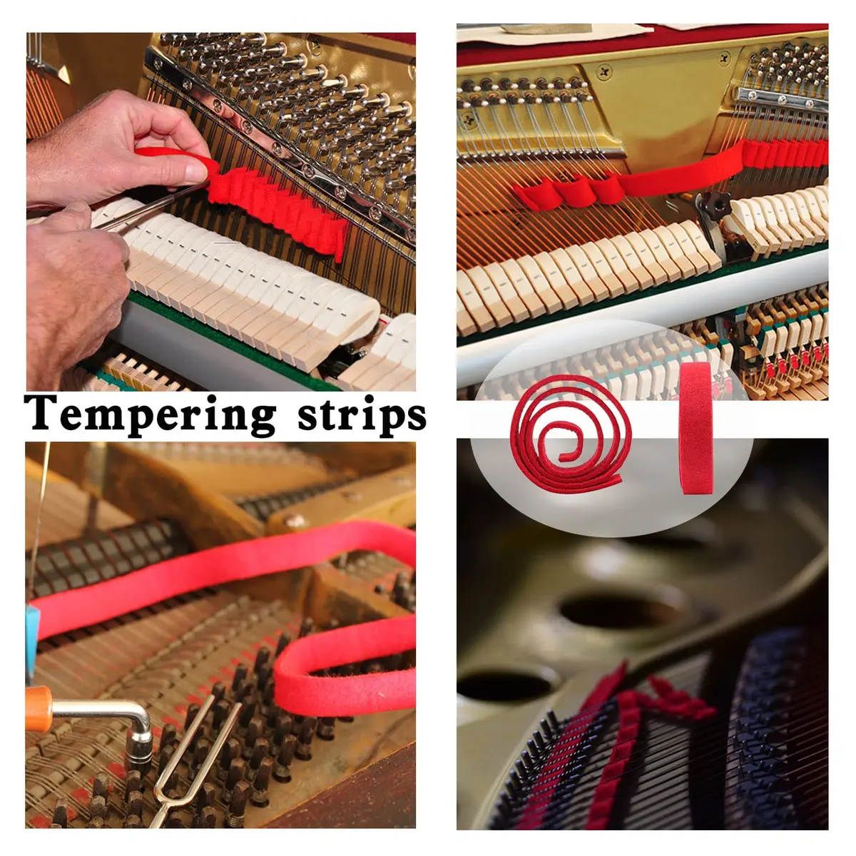 Ecloud Shop Piano Tuning Kit with L-Shape Hammer, Rubber Mutes & Temperament Strip | 6-Piece Set - view 4