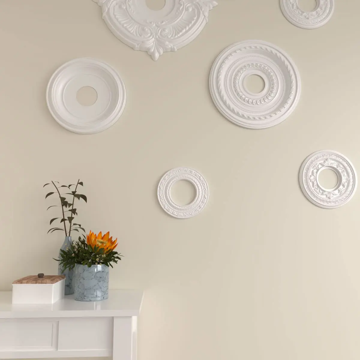 Ekena Millwork Andrea Ceiling Medallion 21cm (8 1/8") OD x 11cm (4 1/8") ID x 1.3cm (1/2") P - view 6