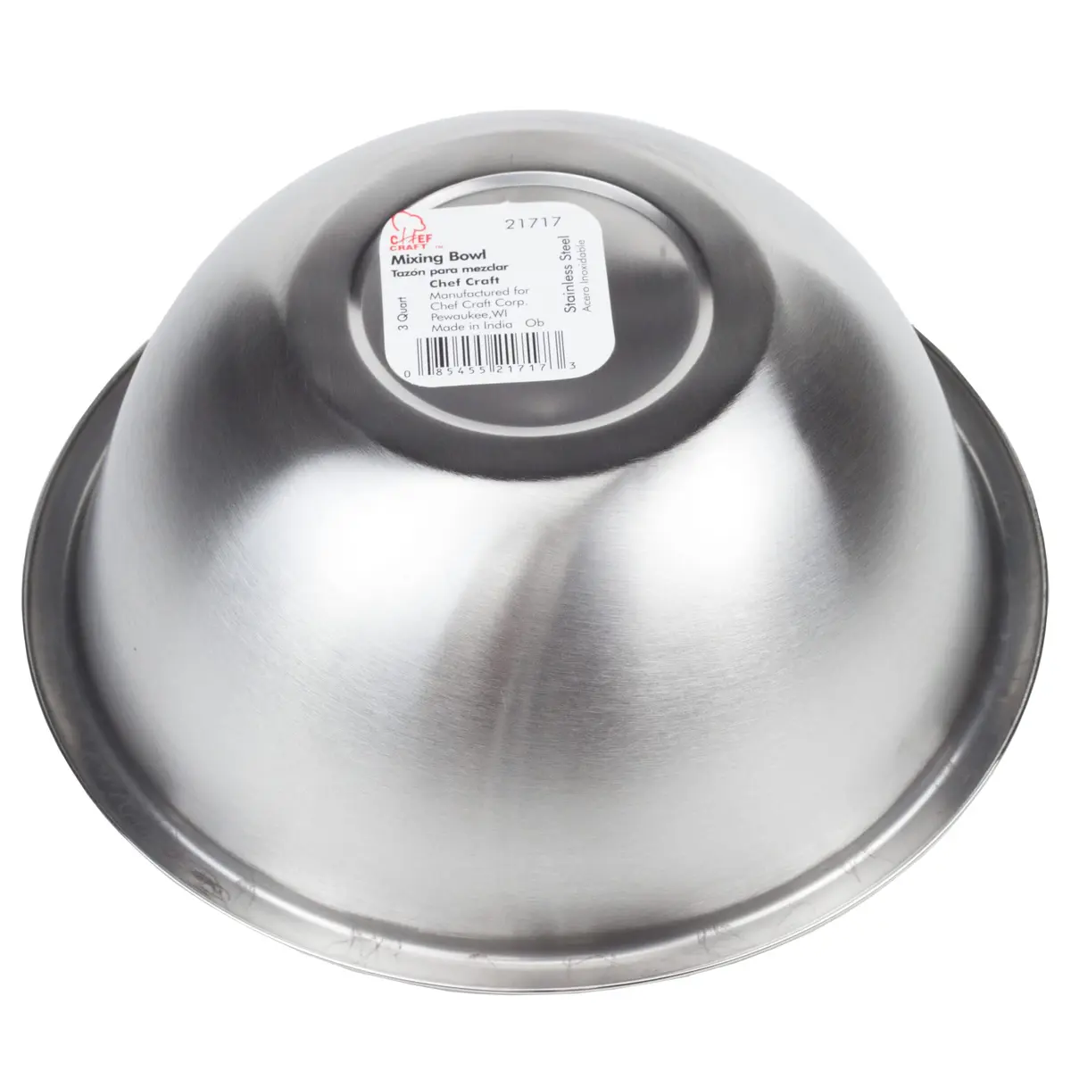 Chef Craft Brushed Mixing Bowl 2.5 Quart | Durable Stainless Steel Kitchen Essential - view 2