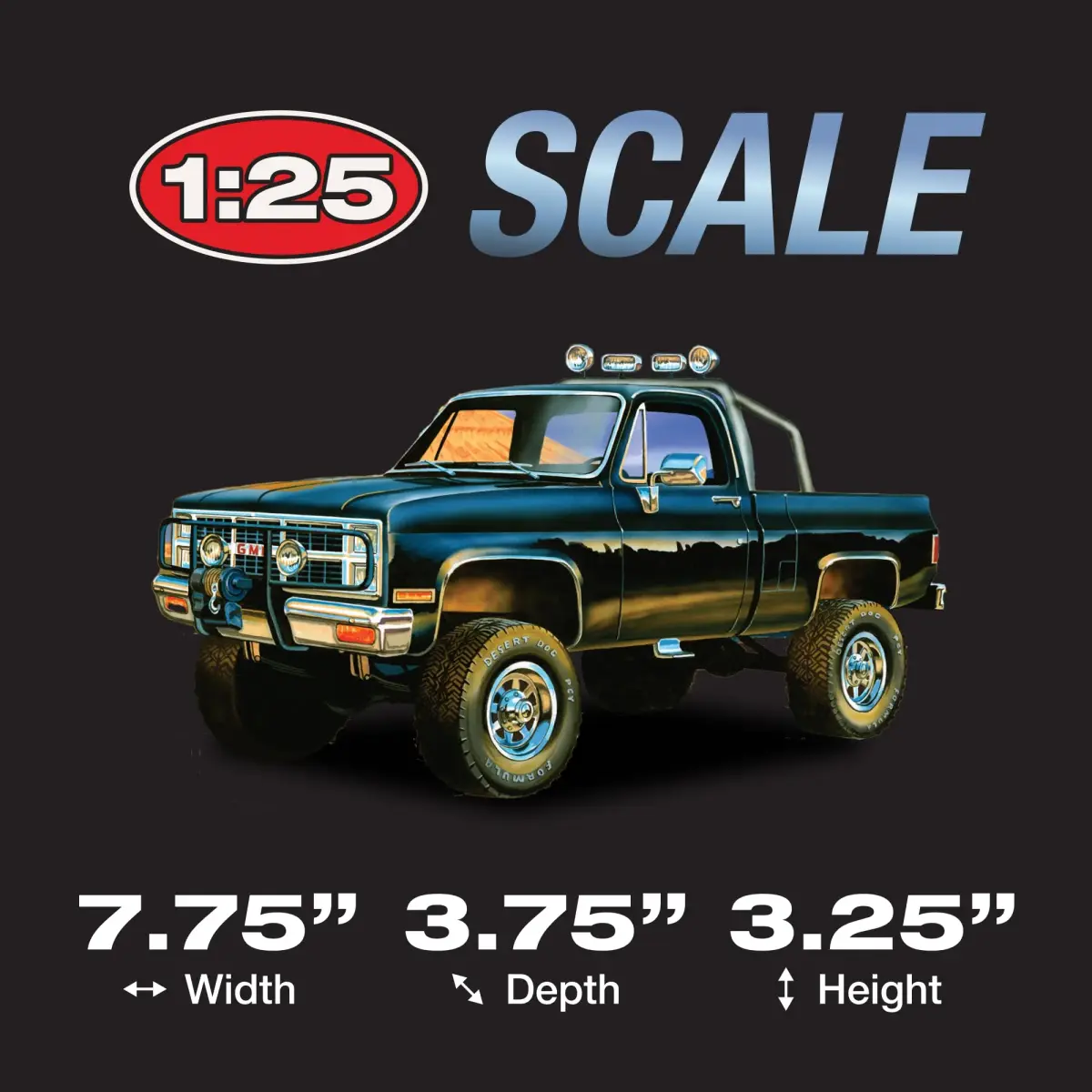 MPC 1984 GMC Pickup 1:25 Scale Model Kit (Black Version) | 150+ Parts, Skill Level 2 - view 4