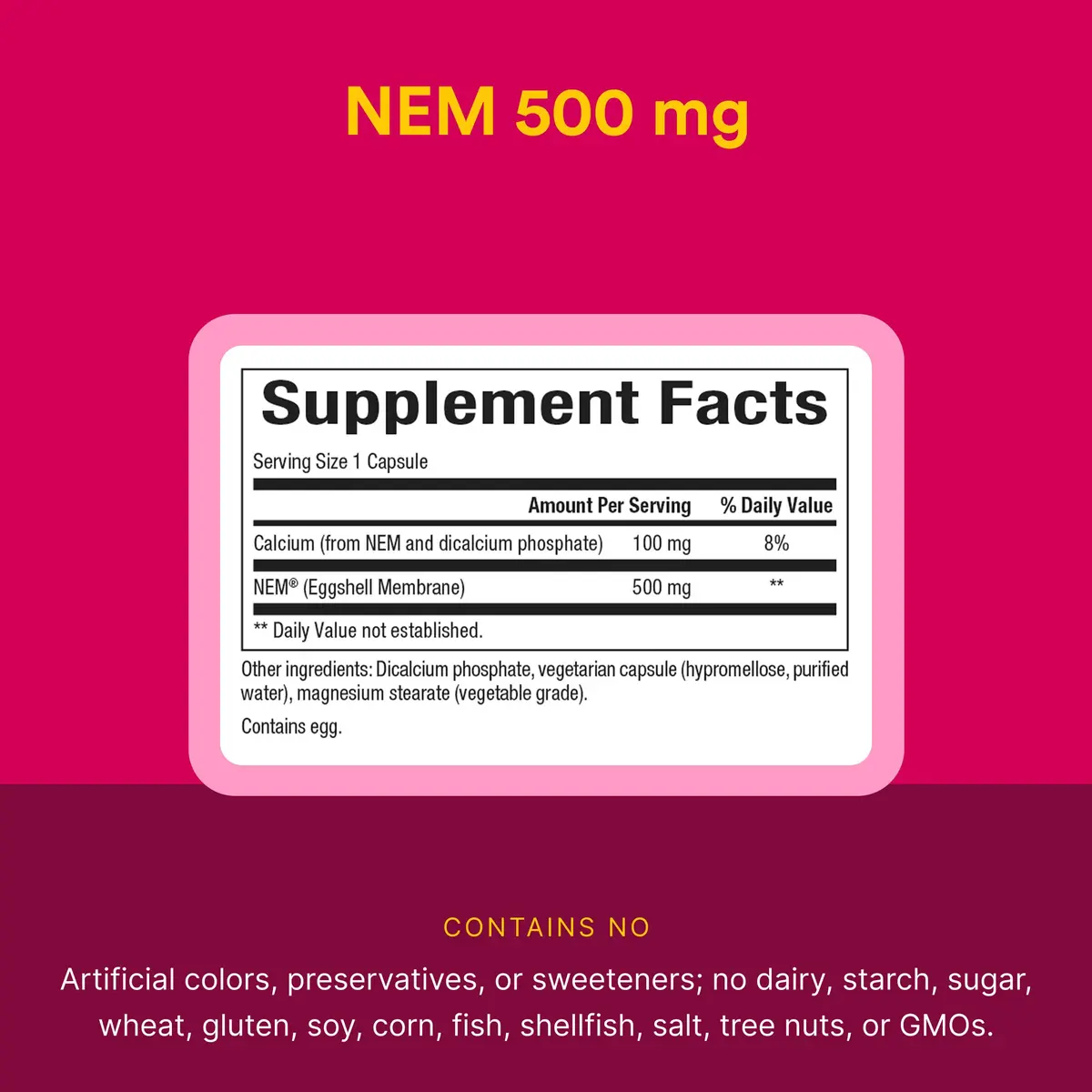 Natural Factors NEM Natural Eggshell Membrane Joint Comfort & Flexibility 60 Capsules | Supports Healthy Connective Tissue - view 4