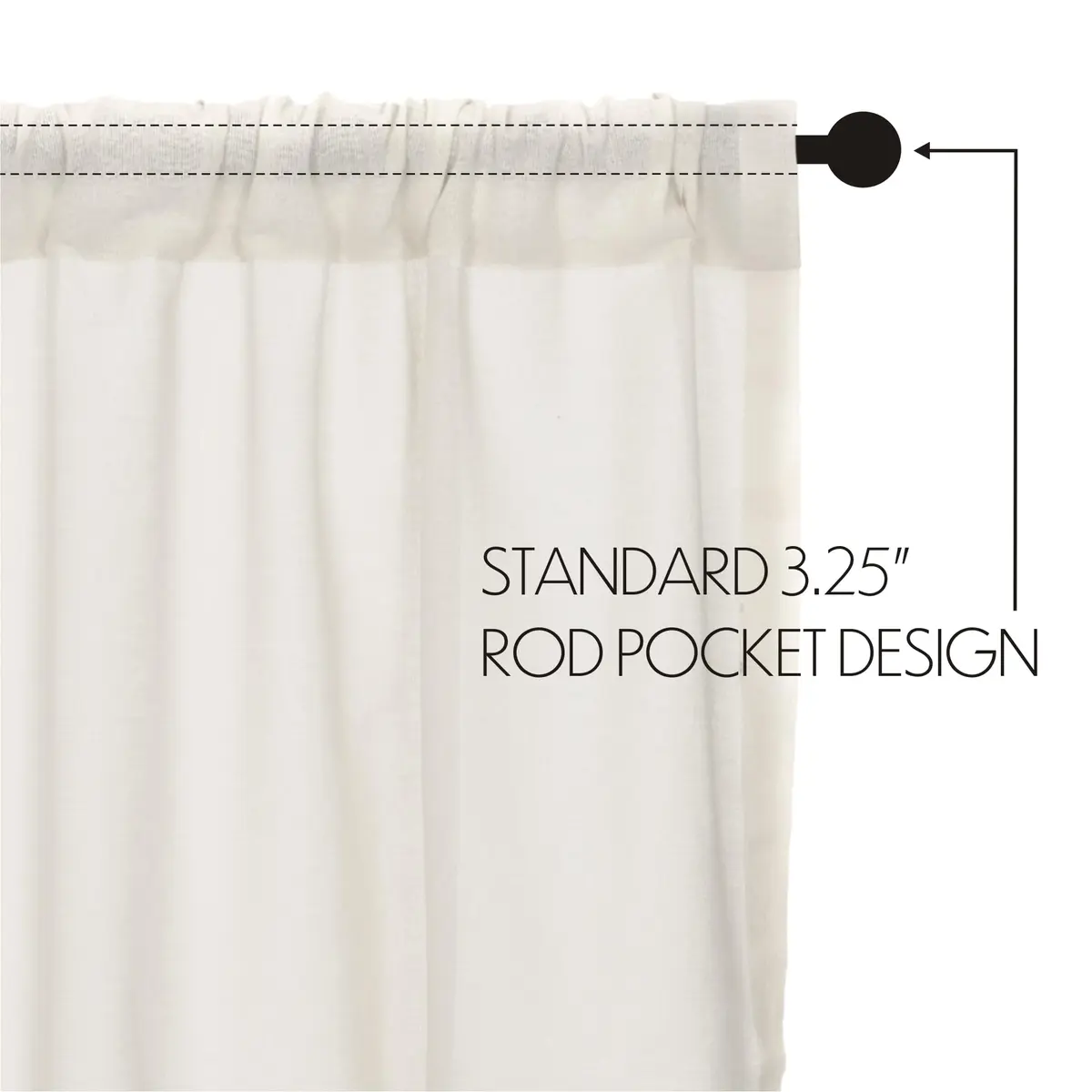 VHC Brands Tobacco Cloth Tier Fringed Curtains 36x36 inch | Sheer White Farmhouse Decor - view 5