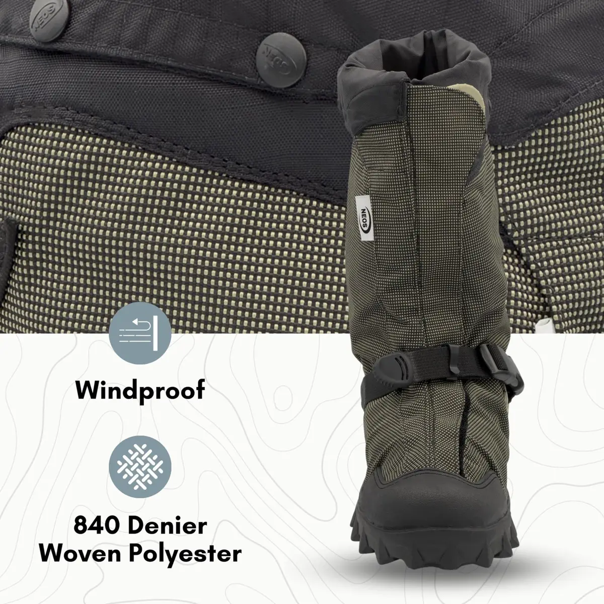 NEOS Navigator 5 Expandable Waterproof Snowshoes X-Small | Rugged Traction & Warmth - view 5