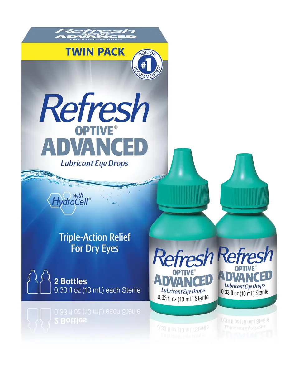 Refresh Optive Advanced Lubricant Eye Drops 20 mL | Triple-Action Relief for Dry Eyes - main product image