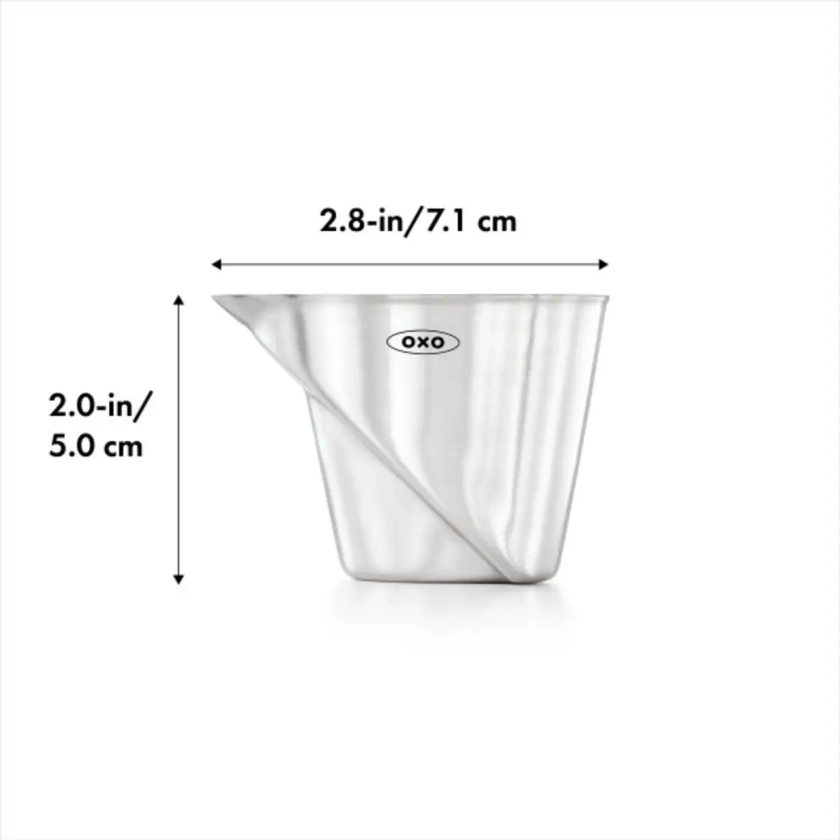 OXO Steel Angled Measuring Jigger 59ml (2 fl oz) | Patented Angled Surface for Easy Reading - view 6