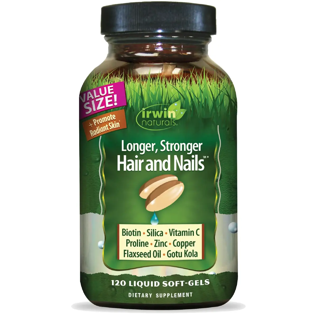 Irwin Naturals Longer, Stronger Hair & Nails Beauty Formula | 120 Softgels - main product image