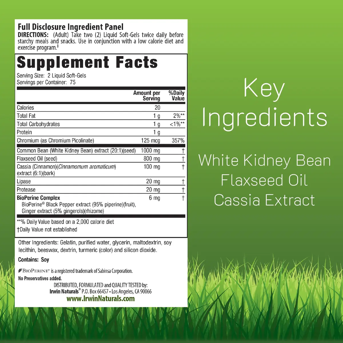 Irwin Naturals 3-in-1 Carb Blocker Softgel 150 Count | Supports Metabolism & Digestion - view 2