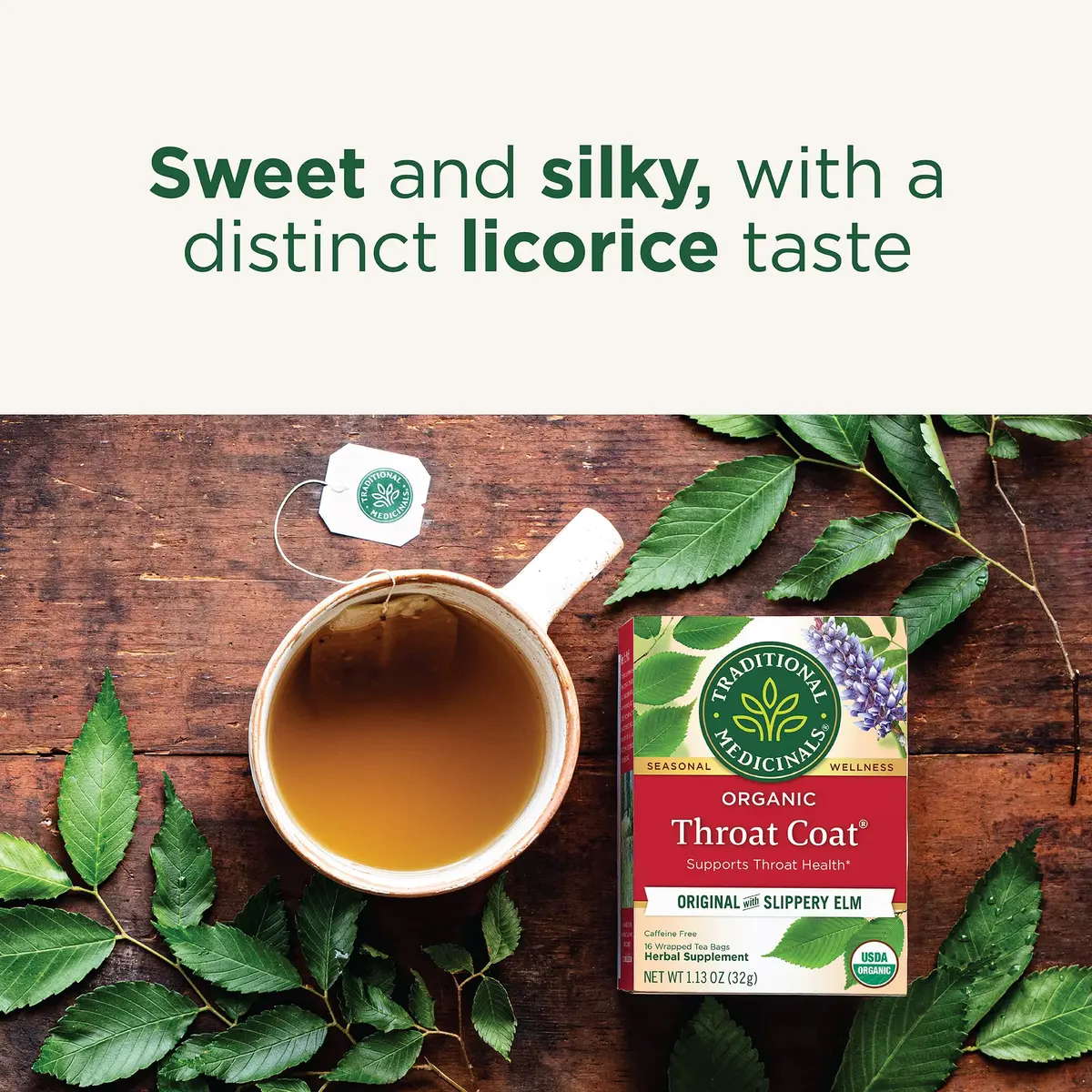 Traditional Medicinals Throat Coat Seasonal Tea 16 Tea Bags | Supports Throat & Immunity - view 3