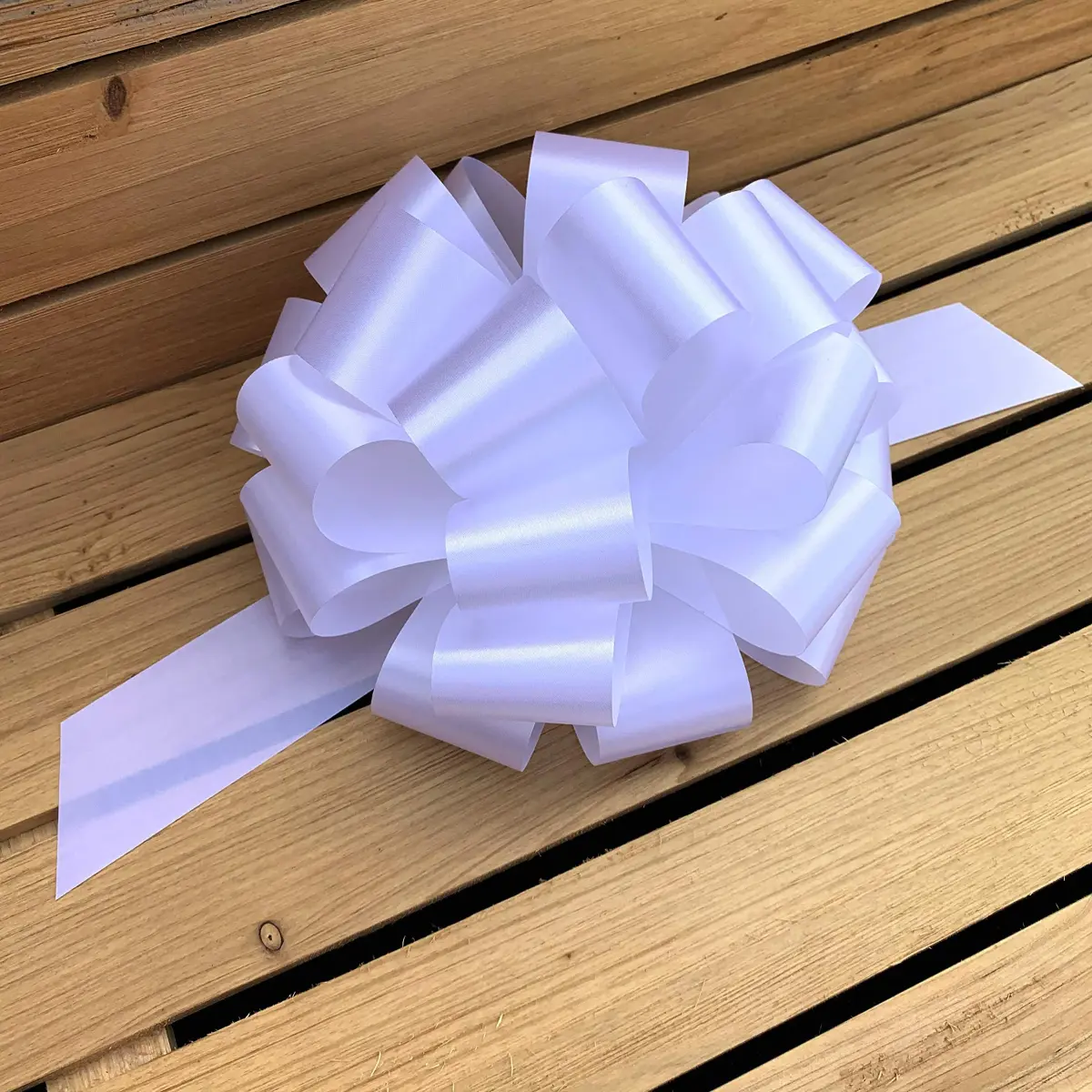 GiftWrap Etc. Large White Wedding Pull Bows - 9 Inch (22.86 cm) Wide, Set of 6 | Elegant Solid Polyester for Parties & Gifts - view 8