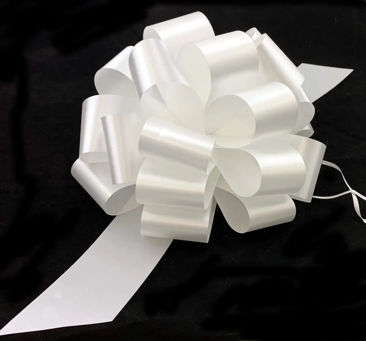 GiftWrap Etc. Large White Wedding Pull Bows - 9 Inch (22.86 cm) Wide, Set of 6 | Elegant Solid Polyester for Parties & Gifts - view 3