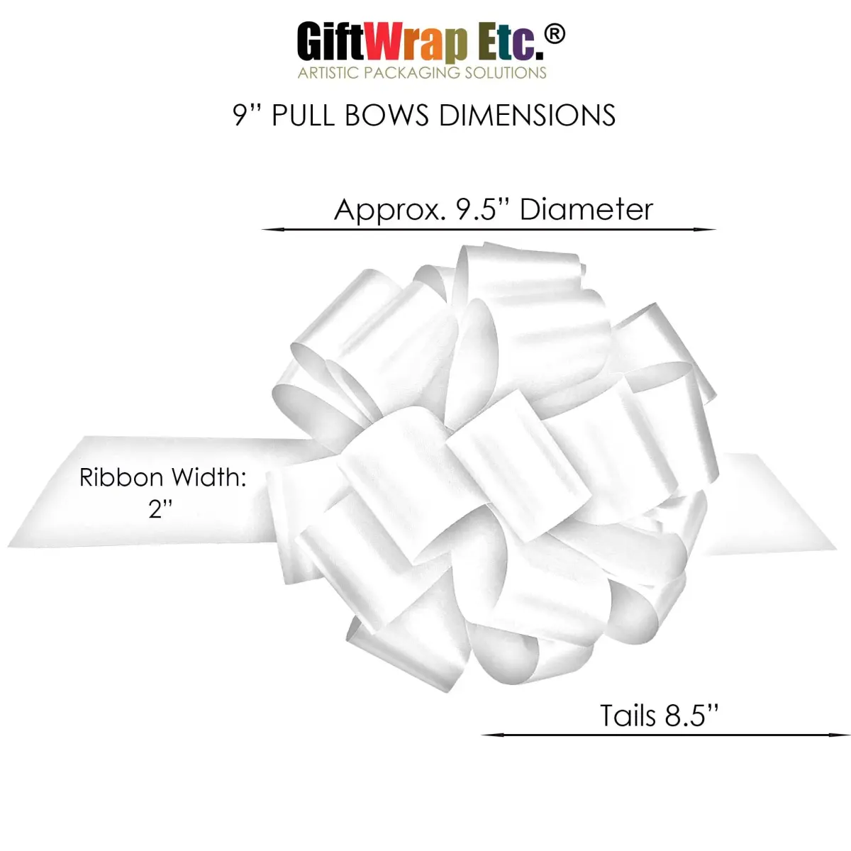 GiftWrap Etc. Large Silver Gift Pull Bows 9 Inch (22.86 cm) | Easy to Use, Reusable, Perfect for Large Gifts - view 4