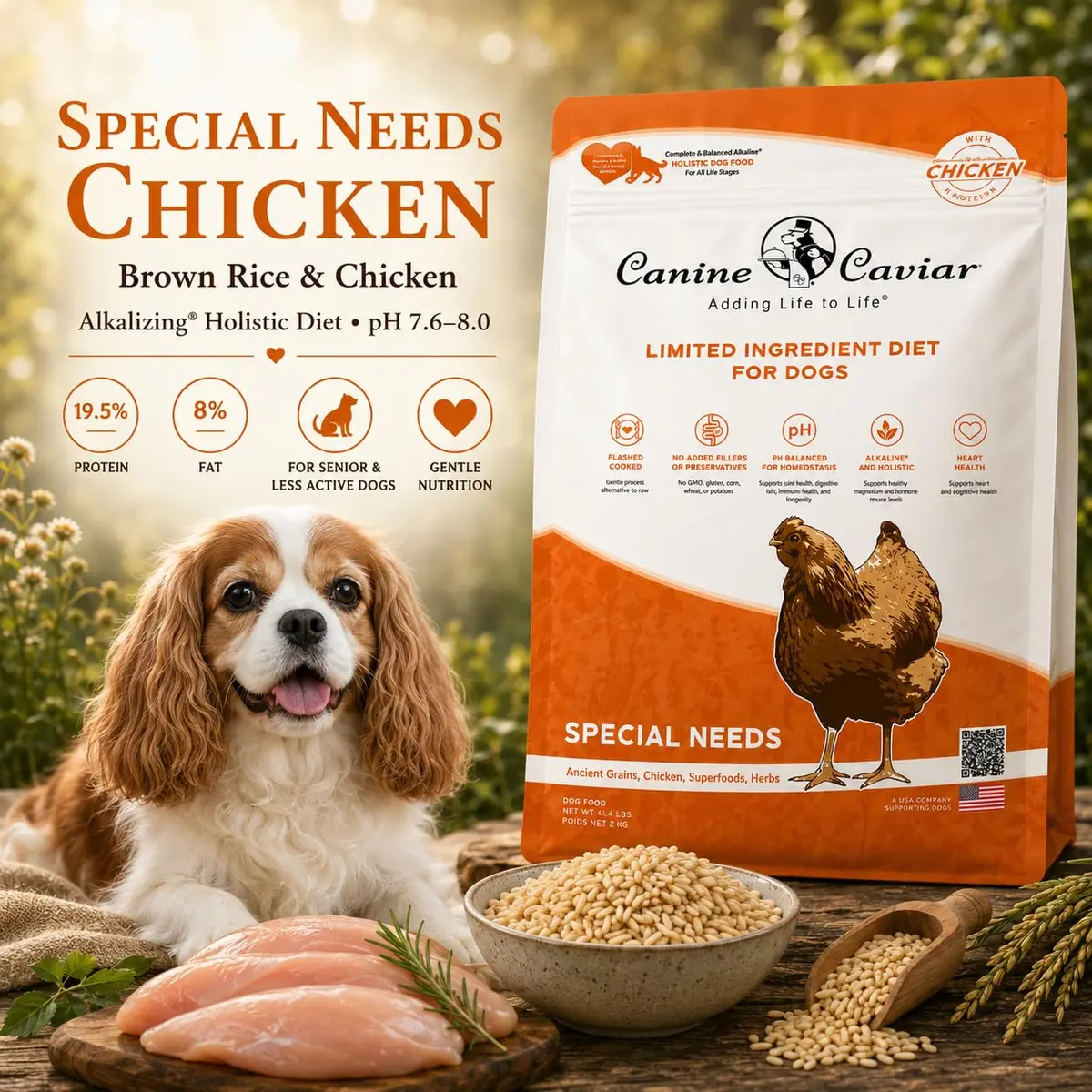 Canine Caviar Special Needs Dry Dog Food Chicken & Brown Rice 4.4 lb | Alkaline, Sensitive Digestive Support - view 7
