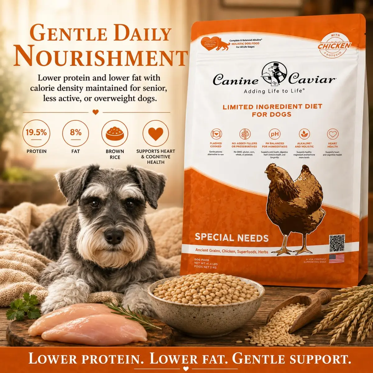 Canine Caviar Special Needs Dry Dog Food Chicken & Brown Rice 4.4 lb | Alkaline, Sensitive Digestive Support - view 2